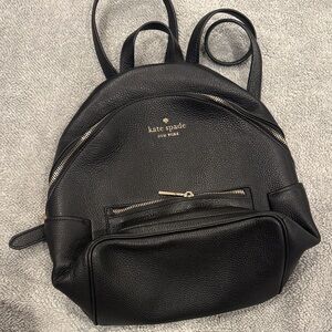 Kate Spade Black Pebbled Leather Backpack